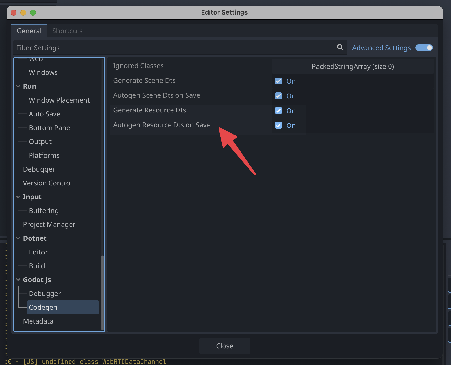 Settings Codegen